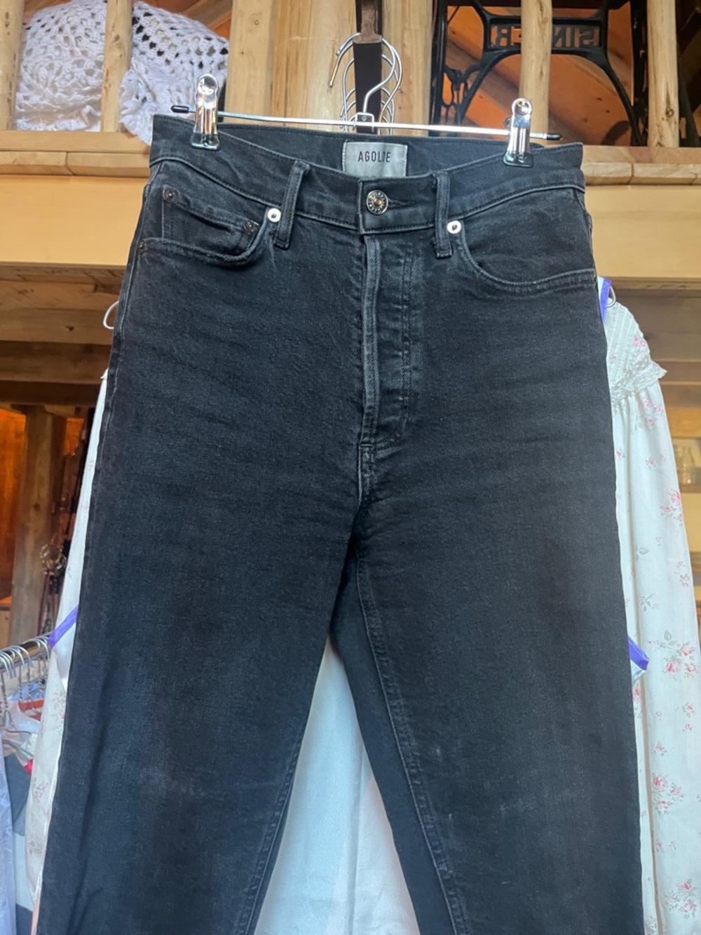 Agolde Straight Black Jeans
